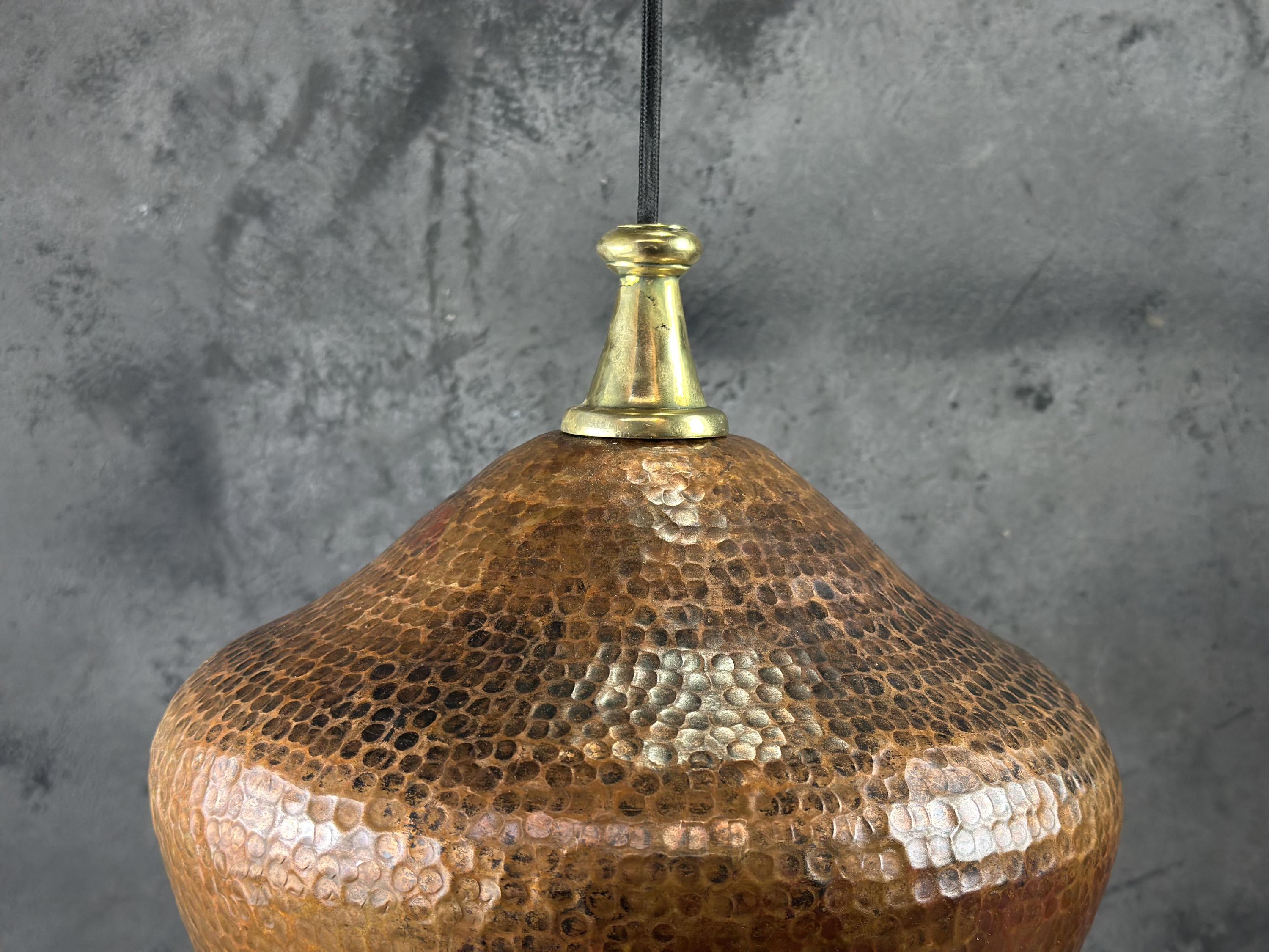 Copper Dome Pendant Light – Patina Kitchen Fixture