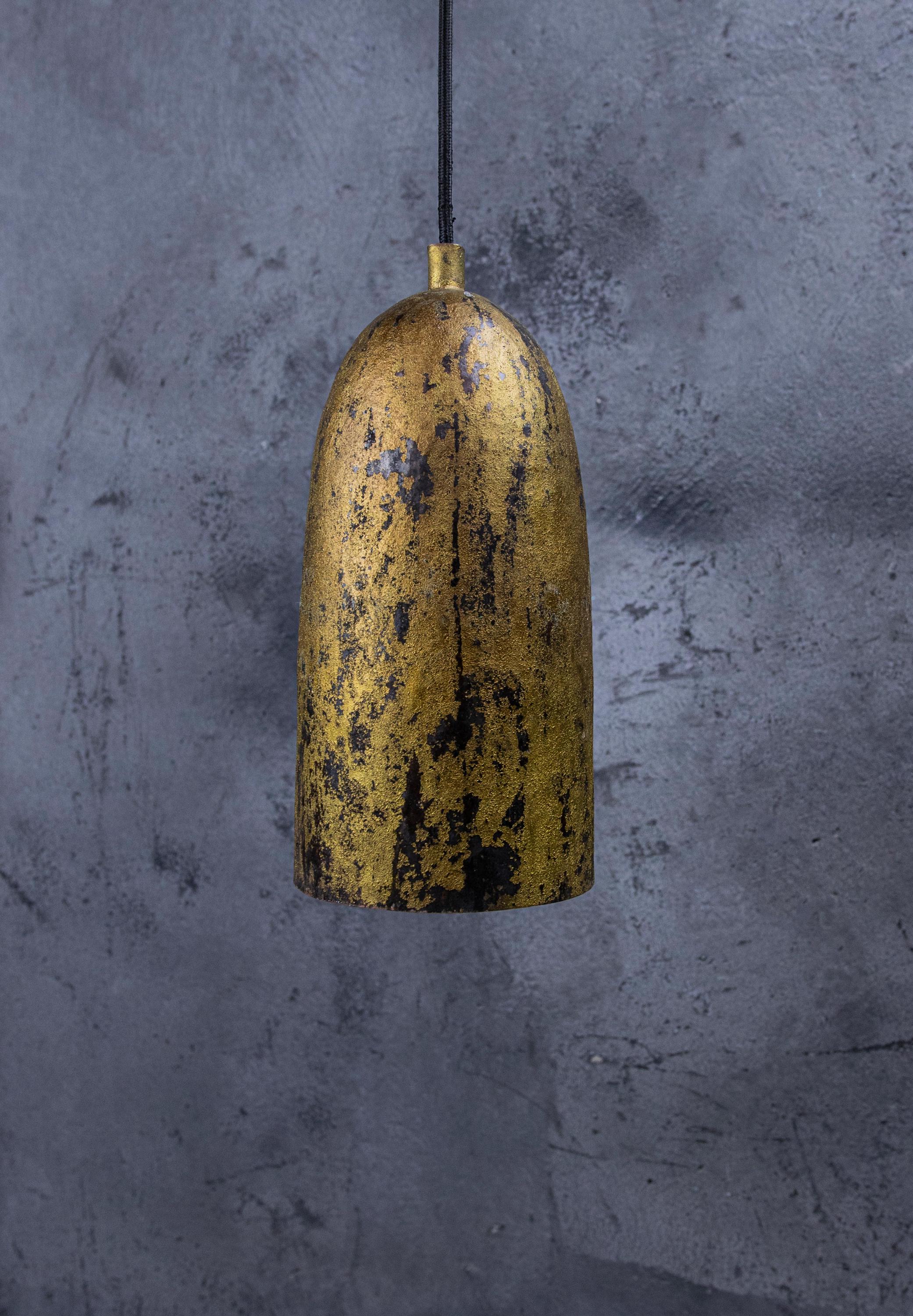 Set of 3 Copper Pendant Lights – Green Patina Farmhouse Style