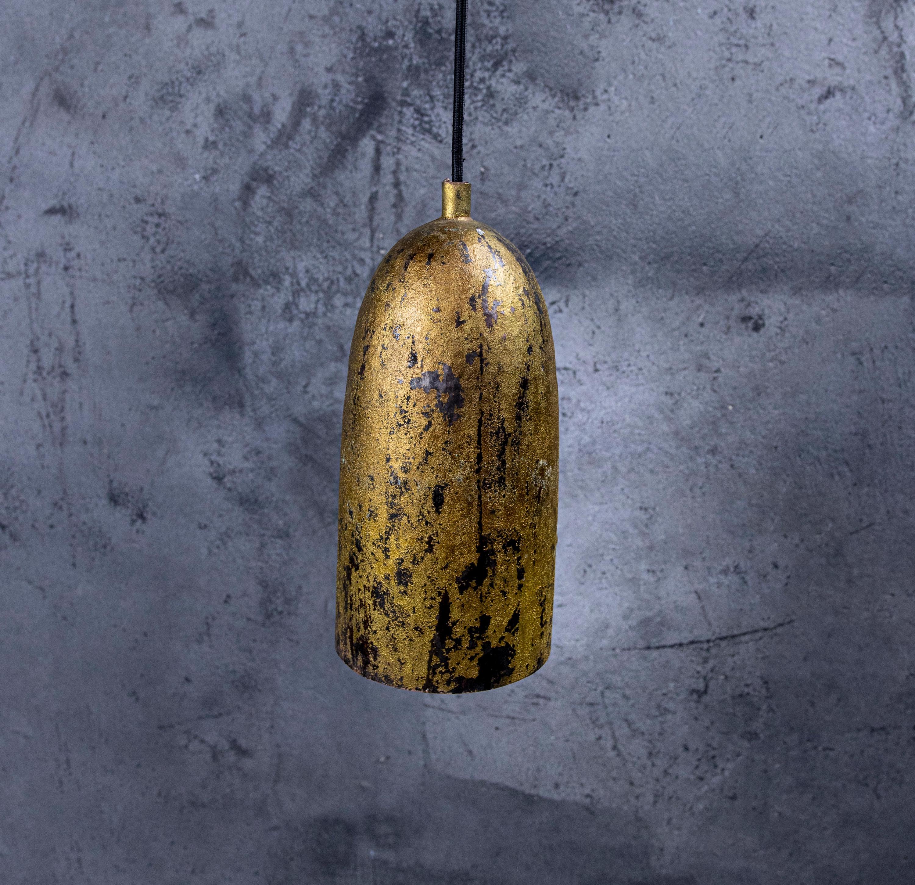 Set of 3 Copper Pendant Lights – Green Patina Farmhouse Style