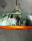Oxidized Copper Pendant Light – Green Patina Kitchen Lamp