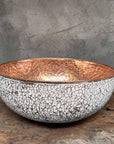 White Hammered Copper Sink – Unique Vessel Basin