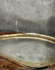 Brass Curved Bathroom Mirror, Organic Unlacquered Style