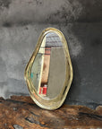 Brass Curved Bathroom Mirror, Organic Unlacquered Style