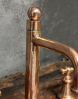 Copper Victorian Bathroom Faucet, Copper Widespread Bathroom Sink Faucet, Deck Mounted Sink Faucet