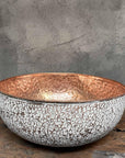 White Hammered Copper Sink – Unique Vessel Basin