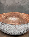 White Hammered Copper Sink – Unique Vessel Basin
