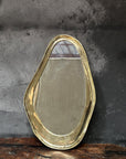 Brass Curved Bathroom Mirror, Organic Unlacquered Style