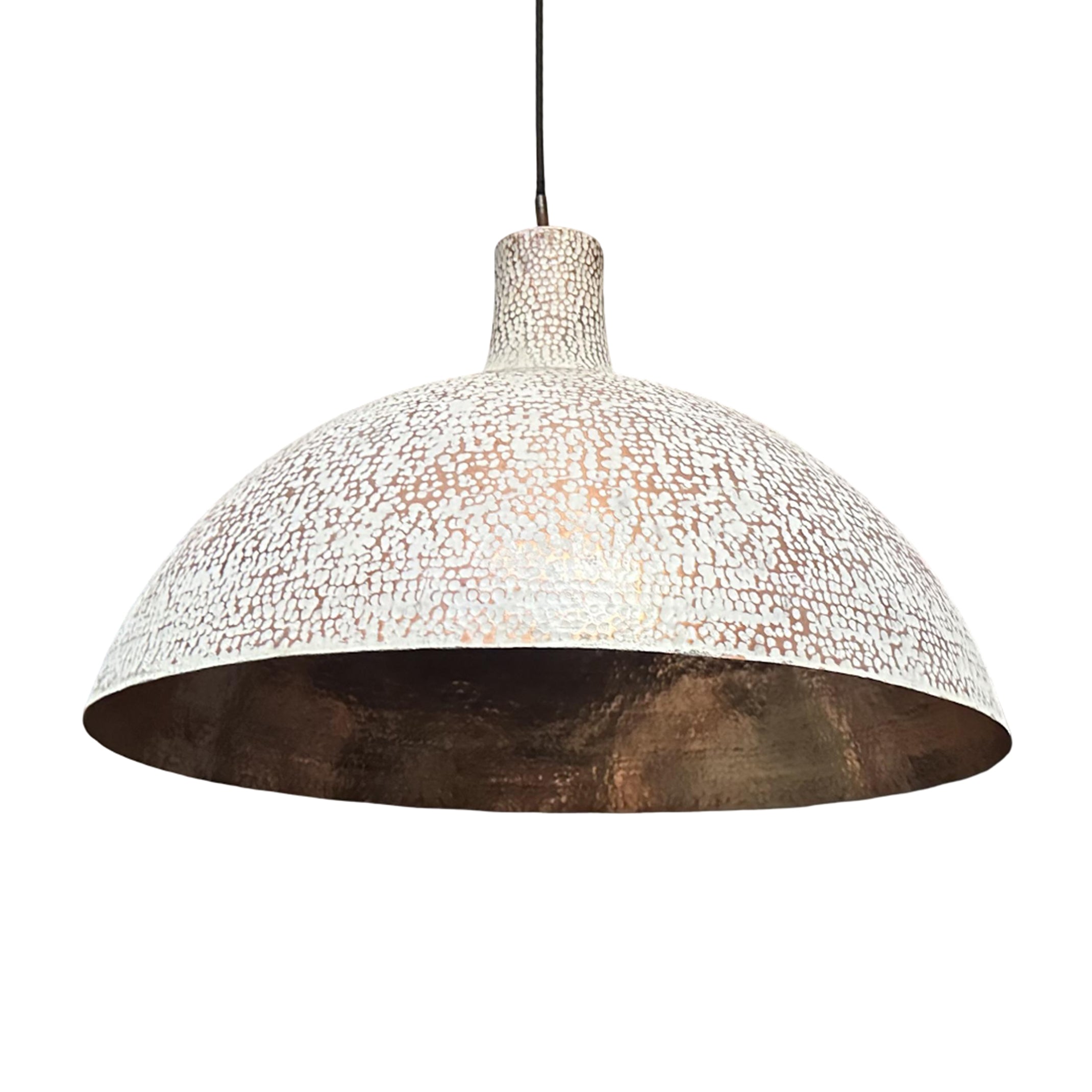 Handcrafted Copper Pendant Light ,White Hammered Kitchen Island Lighting , Large white Ceiling light dinning table