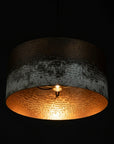 Oxidized Copper Drum Pendant – Handmade Patina Ceiling Light