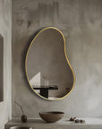 Irregular Shaped Mirror - Organic Shaped Brass Mirror