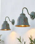 Verdigris Copper Gooseneck Wall Sconce – Rustic Outdoor Barn Light