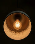 Oxidized Copper Drum Pendant – Handmade Textured Modern Ceiling Light