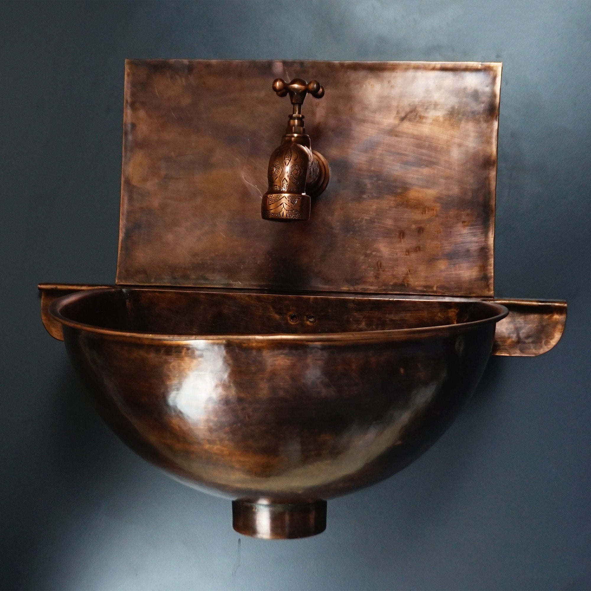 copper wall mounted sinks