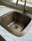 Patina Brass Square Bar Sink, Square Bronze Bar & Kitchen Prep Sink