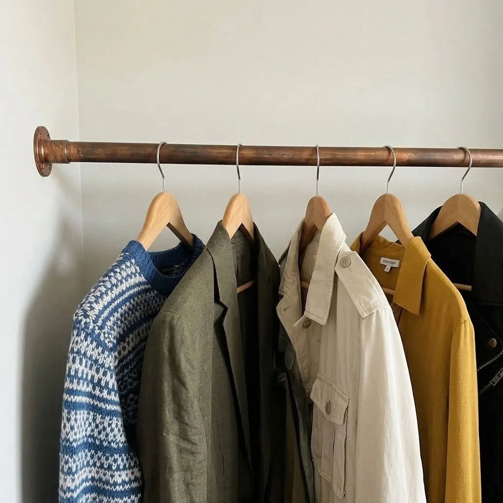 Wall-mounted copper closet rod detail – Wall-Mounted Copper Closet Rod – Holder 8