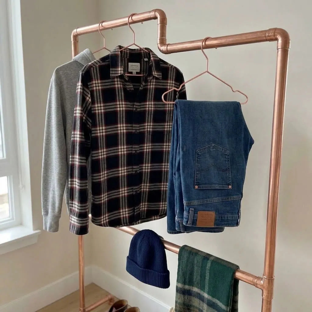 Aged Copper wall-mounted copper closet rod – Wall-Mounted Copper Closet Rod – Holder 4