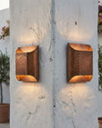 Pair of Hammered Copper Cylinder Wall Sconces
