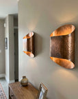 Hammered Copper Cylinder Wall Sconce