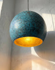 Blue Patina Brass Pendant Light for Island Kitchen Lighting