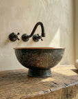 Copper Vessel Sink Bathroom, Black Wash Basin