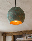 Copper Patina pendant light, Ceiling Light Fixture
