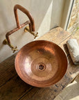 Handcrafted copper vessel sink, Custom Sized Bathroom sink 
