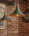 Handmade Oxidized Copper Pendant Light – Patina Dome Ceiling Lamp