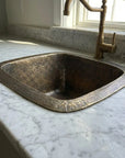 Patina Brass Square Bar Sink, Square Bronze Bar & Kitchen Prep Sink