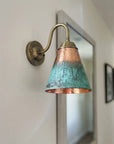 Verdigris Copper Gooseneck Wall Sconce