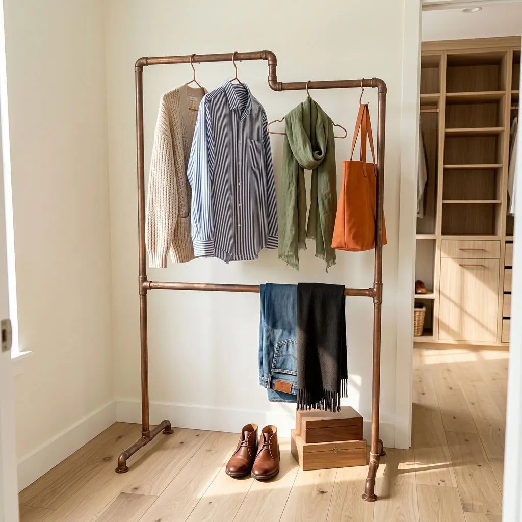 Wall-mounted copper closet rod detail – Wall-Mounted Copper Closet Rod – Holder 4