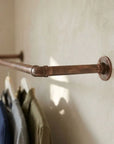 Oxidized Copper wall-mounted copper closet rod – Wall-Mounted Copper Closet Rod – Holder 7