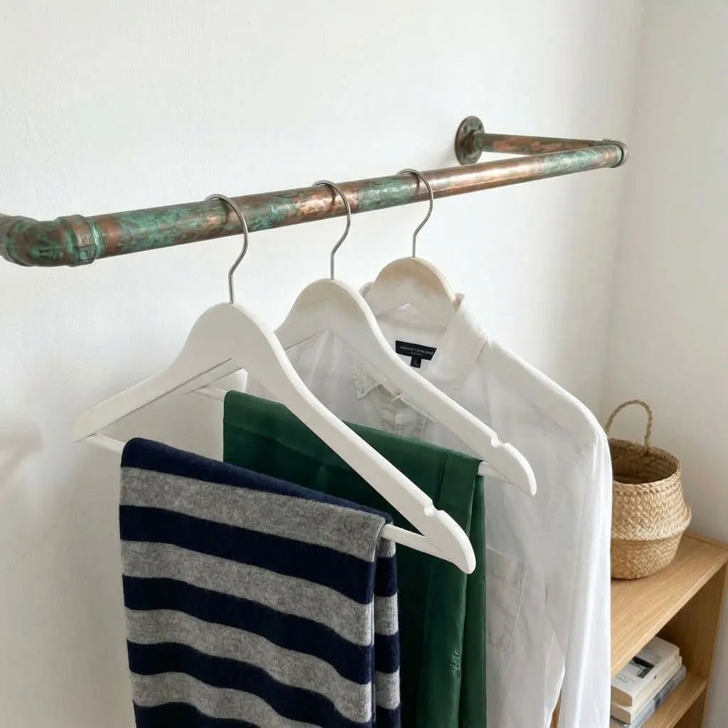 Wall-mounted copper closet rod detail – Wall-Mounted Copper Closet Rod – Holder 7