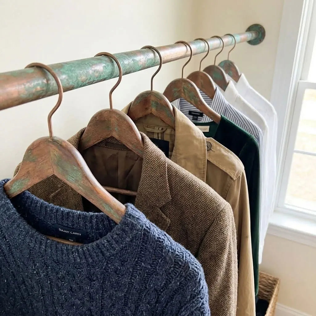 Wall-mounted copper closet rod detail – Wall-Mounted Copper Closet Rod – Holder 8