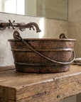 Copper Bucket Vessel Sink, Vessel Hammered Copper Sink