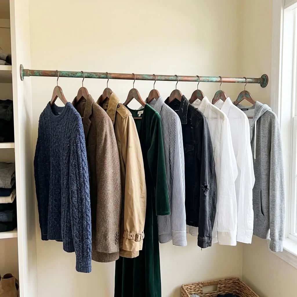 Wall-mounted copper closet rod detail – Wall-Mounted Copper Closet Rod – Holder 8