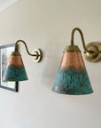 Verdigris Copper Gooseneck Wall Sconce