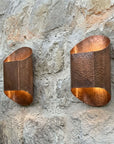 Hammered Copper Cylinder Wall Sconce
