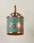 Verdigris Copper Perforated Lantern Wall Sconce