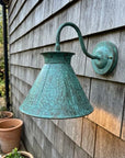 Oxidized Copper Gooseneck Outdoor Wall Sconce