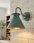 Oxidized Copper Gooseneck Outdoor Wall Sconce
