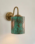 Oxidized Copper Hanging Lantern Wall Sconce