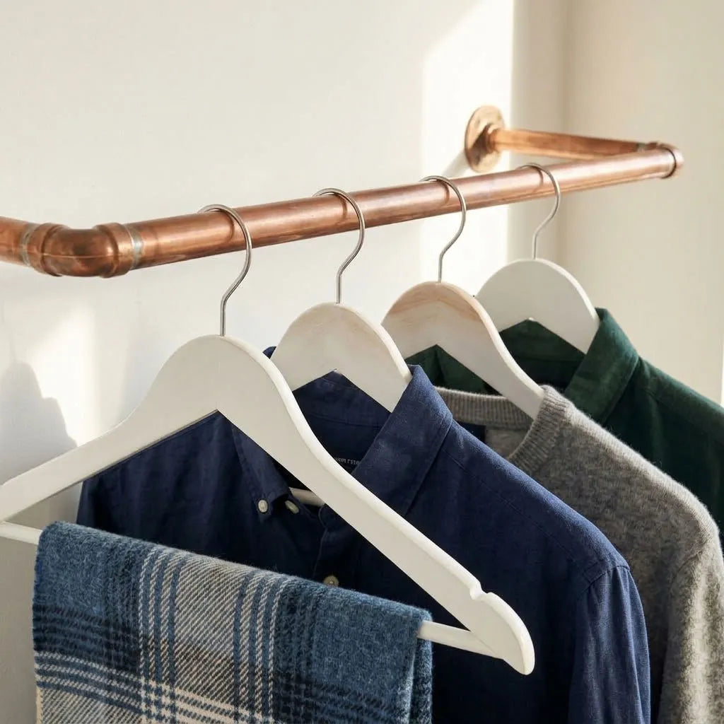 Wall-mounted copper closet rod detail – Wall-Mounted Copper Closet Rod – Holder 7