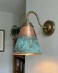 Verdigris Copper Gooseneck Wall Sconce