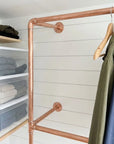 Oxidized Copper wall-mounted copper closet rod – Wall-Mounted Copper Closet Rod – Holder 1