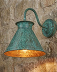 Oxidized Copper Gooseneck Outdoor Wall Sconce