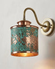 Verdigris Copper Perforated Lantern Wall Sconce