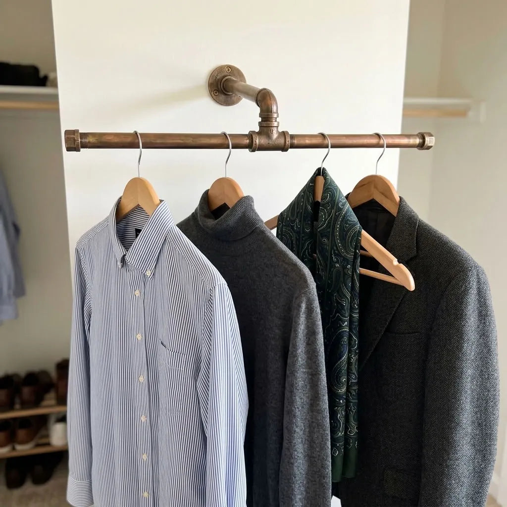 Oxidized Copper wall-mounted copper closet rod – Wall-Mounted Copper Closet Rod – Holder 6