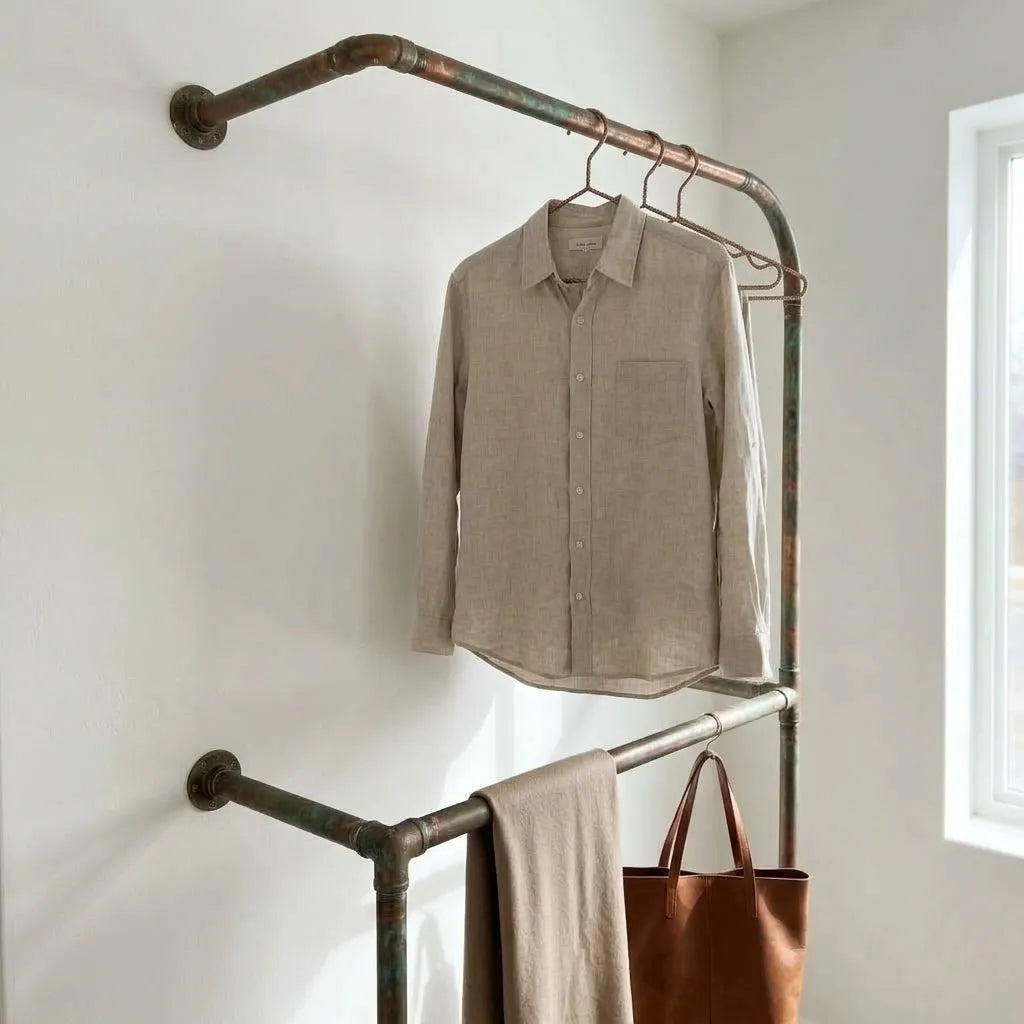 Wall-mounted copper closet rod detail – Wall-Mounted Copper Closet Rod – Holder 3