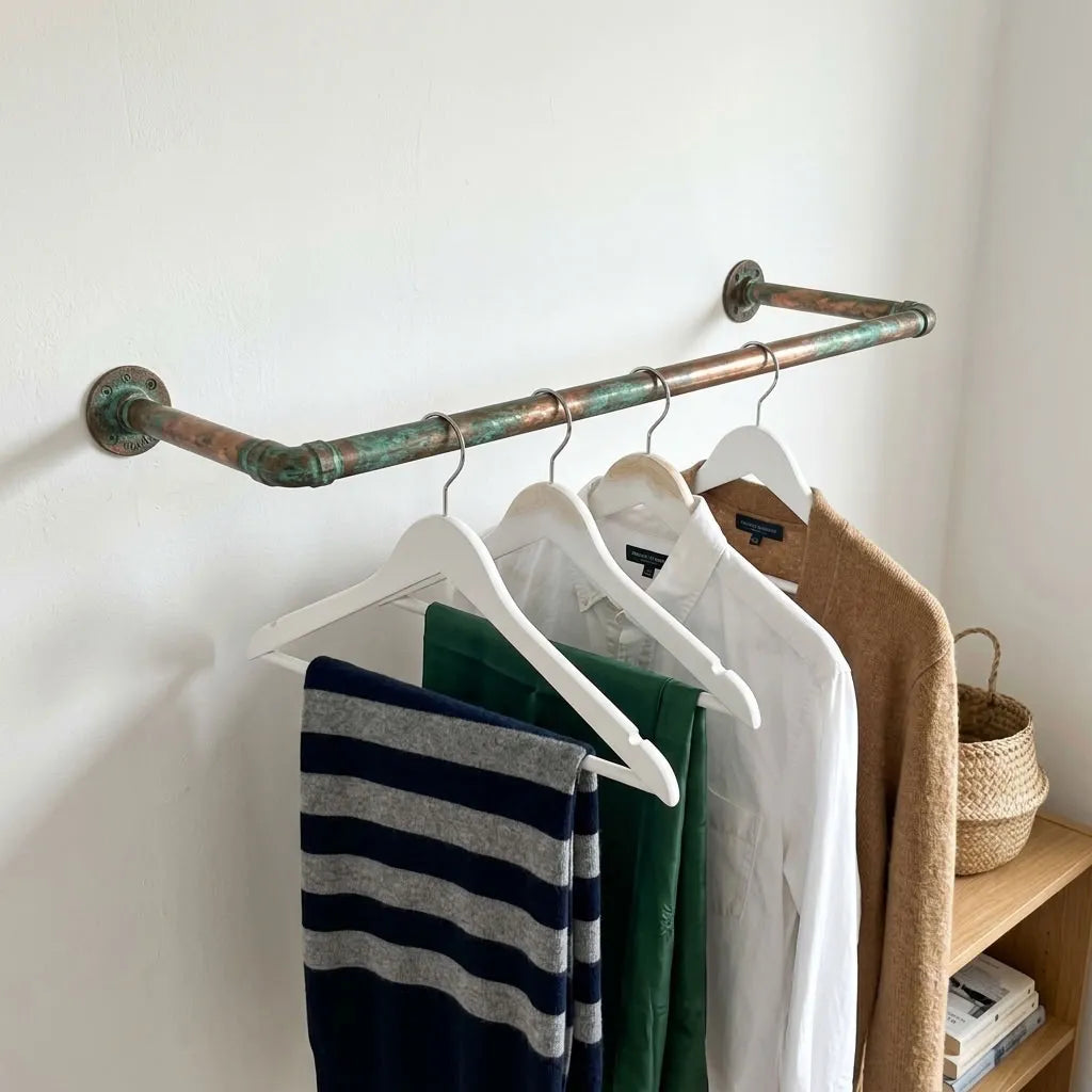 Wall-mounted copper closet rod detail – Wall-Mounted Copper Closet Rod – Holder 7