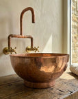 Handcrafted copper vessel sink, Custom Sized Bathroom sink 
